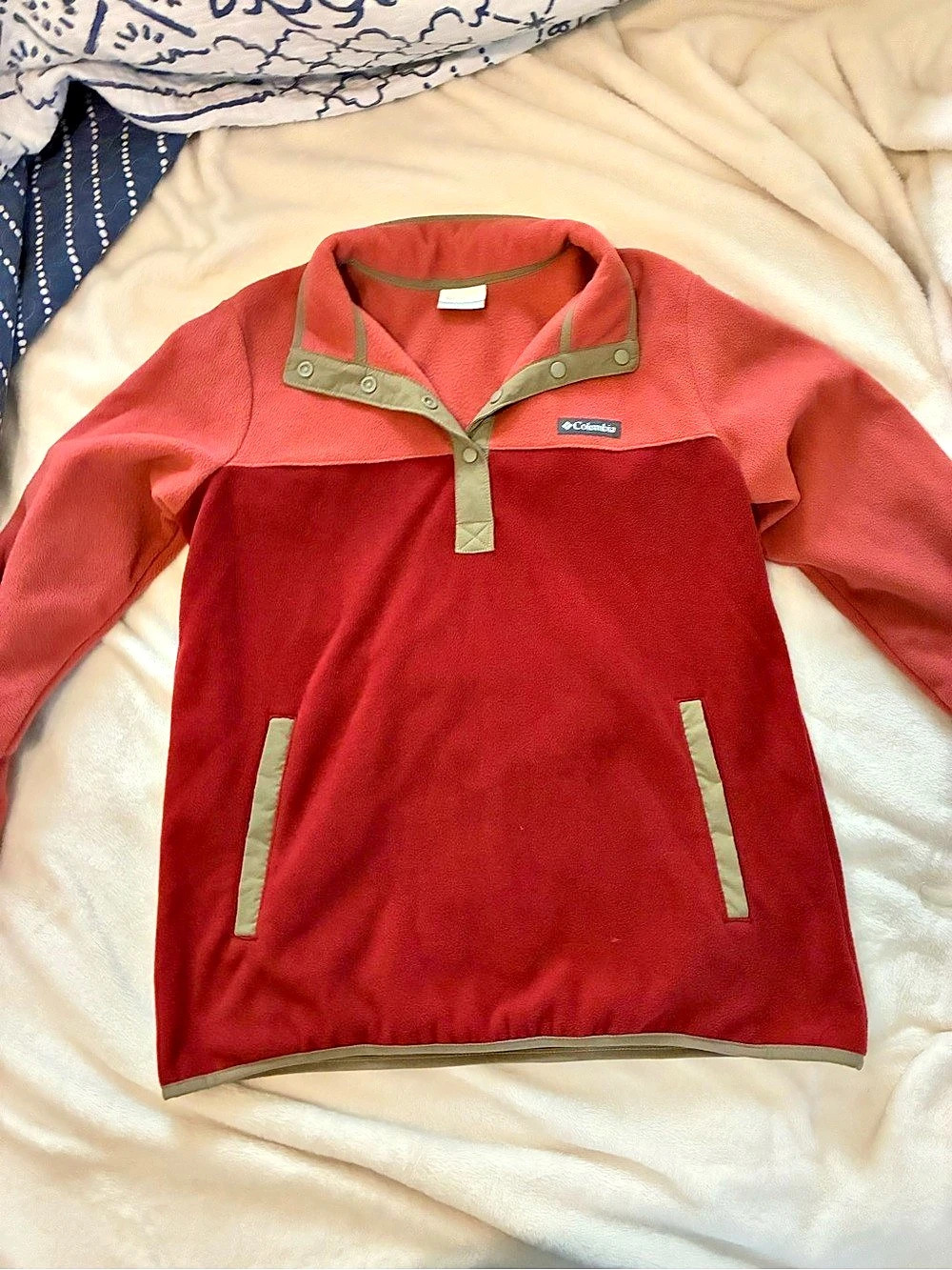 Columbia Benton Springs II Half-Snap Fleece Pullover Red & Pink Large